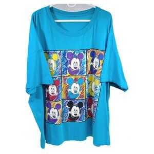 Vtg 1990s Graphic T-Shirt 3X Disney Mickey Mouse Warhol Cartoon Women's Rare VG